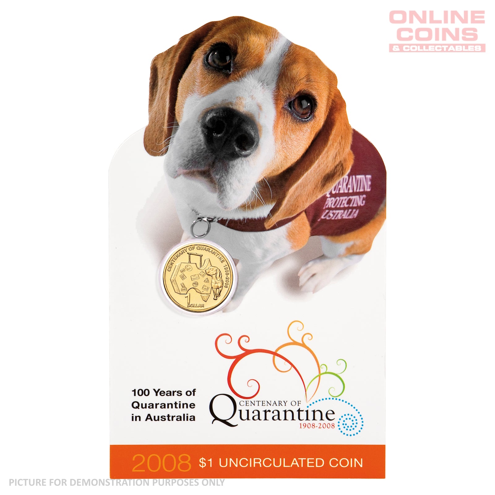 2008 $1 AlBr Uncirculated Carded Coin - Centenary of Australian Quarantine